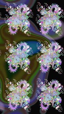 Düz Çiçek Elementleri Tasarımı. Renkli Bahar Teması eskiz kalıbı. Güzel çiçek deseni. Yeşil renkte çiçekler.