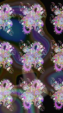 Kahverengi renkli etnik çiçeklerin olduğu zarif bir eskiz modeli. Raster Çiçek İllüstrasyonu güzel tekstil..