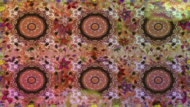 Barok tarzında kusursuz bir doğulu süsü. Raster geleneksel altın pürüzsüz desen kahverengi renklerde.