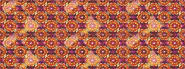 Kahverengi renkler üzerinde klasik oryantal desen. Damask pürüzsüz süsü. Geleneksel raster ve altın desen.