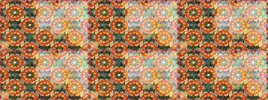 Doku arka planında altın duvar kâğıdı. Damask kusursuz yinelenen arkaplan. Turuncu renklerde altın element. Barok tarzında altın çiçekli süs..