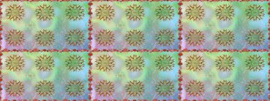 Düz Çiçek Elementleri Tasarımı. Renkli Bahar Temalı Kusursuz Arkaplan. Zentangle soyut çiçekleri. Raster illüstrasyonu. Karalama çiçeği. Şirin kumaş deseni.