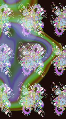 Etnik Mandala süsü. Raster Henna dövme stili. Tekstil, tebrik kartı, boyama kitabı, telefon kılıfı baskısı için kullanılabilir. Hint çiçekli desenli şal desenli..