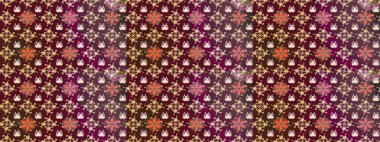 Şirin çiçekler. Çizgi çizimi kalıbı. Raster Moda kumaş deseni.