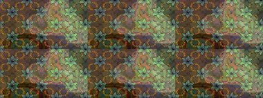 Düz Çiçek Elementleri Tasarımı. Güzel çiçek deseni. Kahverengi renkli çiçekler. Renkli Bahar Teması çizim şablonu.