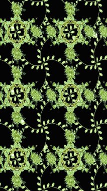 Çiçekli karalama şeklinde Raster çiçek deseni. Siyah renkli çiçekler. Yumuşak, yaz çiçekli arka plan.