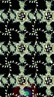 Küçük çiçekteki sevimli çiçek deseni. Raster illüstrasyonu. Nazik, yaz çiçekleri siyah renklerde. Raster deseni.