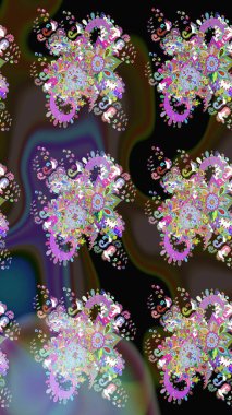 Raster illüstrasyonu. El yapımı çiçek ve bitki koleksiyonu. Şirin karalamalı çiçek desenli çizim. Eskiz tarzı kahverengi renklerde. Raster illüstrasyonu.