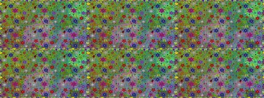 Çiçek ve yapraklı çiçek deseni. Küçük çiçekli şirin bir desen. Raster illüstrasyonu.