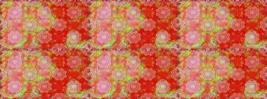 Eski usul. Raster. Tomurcukları çiçek olan sevimli bir çiçek deseni. Raster illüstrasyonu. Kusursuz bir geçmişi var. Kumaş, tekstil ve duvar kağıdı baskısı için..