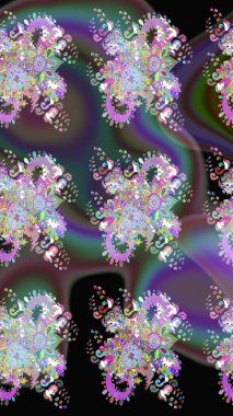 Düz Çiçek Elementleri Tasarımı. Raster. Renkli Bahar Teması çizim şablonu.