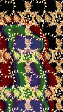 Çizim çiçek deseni duvar kâğıdı olarak kullanılabilir. Siyah renkli çiçekler. Raster illüstrasyonu.