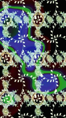 Küçük çiçekli basit bir çiçek çizimi. Raster illüstrasyonu. Moda baskısı, albüm, ambalaj kağıdı ve duvar kağıdı için zarif dekoratif süslemeler. Siyah renkte şirin çiçekler..