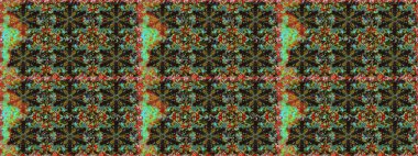 Kusursuz ortaçağ çiçek deseni. Dekoratif simetri arabesk. Raster illüstrasyonu. Doğum günü kartı, davetiye ya da afiş için iyidir. Kahverengi renklerde altın.