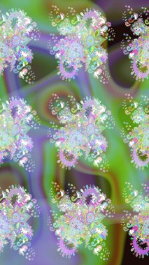 Yeşil renkte manzaralı çiçek deseni. Üst manzara, yumuşak stil. Çiçek kompozisyonu, el boyası, hassas şablon. Sevgililer günü ve tebrik kartı konsepti için şık bir davet.