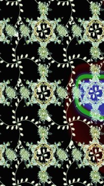 Raster deseni. Çiçekli çiçek deseni, suluboya. Süslü kumaş deseni.