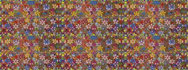 Raster illüstrasyonu. Tekstil ya da kitap kapakları, imalat, duvar kağıtları, baskı, hediye paketi ve yapıştırma kitabı için çiçeksiz arka plan. Küçük ölçekli çiçeklerdeki basit sevimli desen.