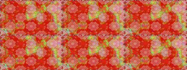 Çiçek desenli raster, kırmızı çizgi grafik desenli soyut raster arkaplan. Modern stil dokusu.