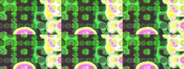 Raster illüstrasyonu. Çiçekli güzel suluboya desen. Yeşil ve kahverengi renklerde.