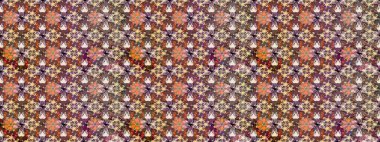 Raster illüstrasyonu. Kahverengi ve bej renkli çiçekler. Robot resim. Şirin çiçek elementleri..