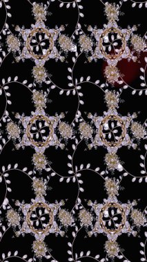 Küçük çiçekteki sevimli çiçek deseni. Raster deseni. Nazik, yaz çiçekleri siyah renklerde. Raster illüstrasyonu.