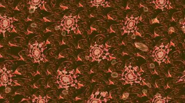 Renkli unsurlarla hareketli arka plan görüntüleri. Çiçekler. Eski model. Bayrak tarzı. Video kaydı. Şablon. Döngü. Kusursuz..