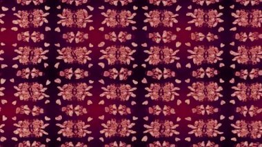 Renkli unsurlarla hareketli arka plan görüntüleri. Çiçekler. Eski model. Bayrak tarzı. Video kaydı. Şablon. Döngü. Kusursuz..