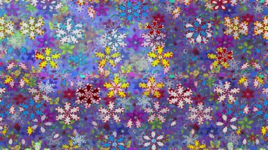 Renkli unsurlarla hareketli arka plan görüntüleri. Çiçekler. Eski model. Bayrak tarzı. Video kaydı. Şablon. Döngü. Kusursuz..