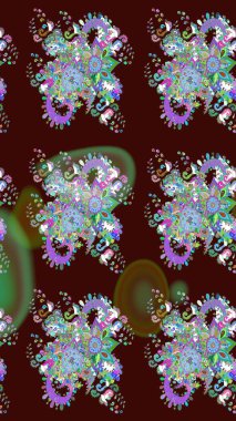 Çiçek desenli raster, kahverengi çizgi grafik desenli soyut raster arkaplan. Modern stil dokusu.