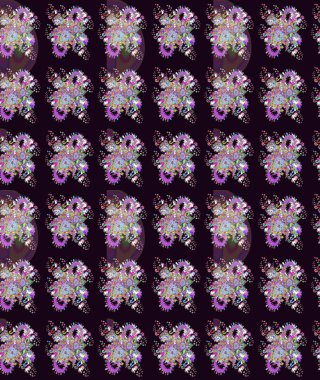 Raster illüstrasyonu. Tony 'nin kumaş kalıbını çiz. Modaya uygun kumaş deseni. Küçük çiçekte sevimli çiçek deseni var..