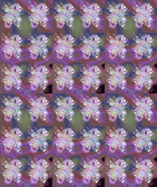 Raster çiçekleri klasik tarzda çizilmiş. Çiçekli yumuşak bir eskiz şekli. Tarafsız renklerde bahar çiçekleri. Raster illüstrasyonu.