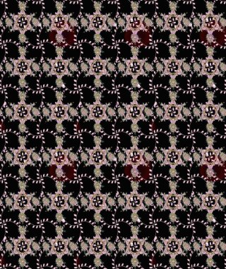 Raster suluboya çiçek deseni, narin çiçekler, siyah çiçekler, tebrik kartı şablonu. Raster Güzel kumaş deseni.