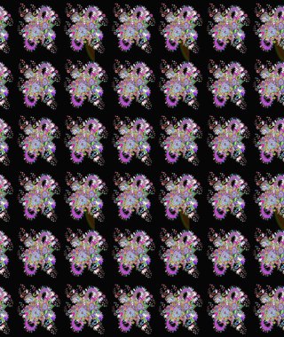 Raster çiçek desenli çiçek deseni, yapraklar, dekoratif elementler, sıçrama, lekeler, el çizimi kontur çizgileri ve Doodle çizim stili, grafik raster çizim çizimi.