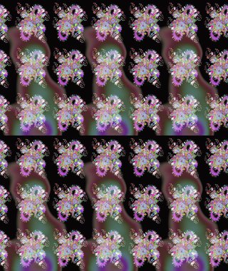 Raster çiçek desenli çiçek deseni, yapraklar, dekoratif elementler, sıçrama, lekeler, el çizimi kontur çizgileri ve Doodle çizim stili, grafik raster çizim çizimi.