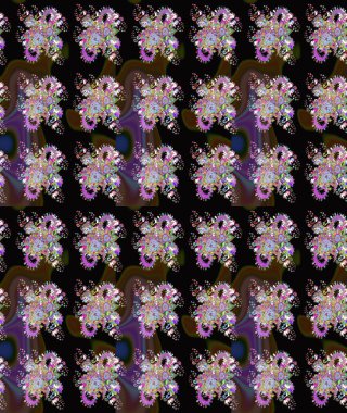 Tekstil, kumaş, kapaklar, duvar kağıtları, baskı, naylon, koleksiyon defteri, örgü, dekupaj için güzel bir eskiz. Millefleur 'lar. Küçük siyah çiçekli oldukça eski bir besin torbası deseni..