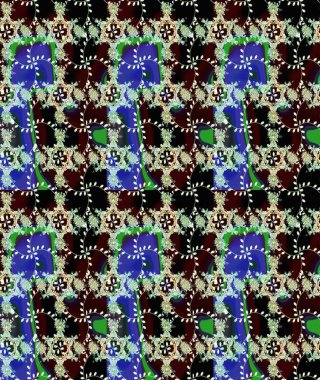 Küçük çiçekte hoş bir çiçek deseni var. Çiçeksel elementlerle süslenmiş zarif raster dokusu. Parlak çiçekli siyah renkler üzerine soyut çizim deseni.