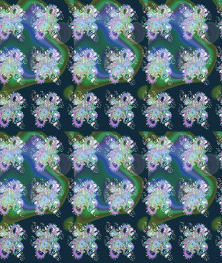 Düz Çiçek Elementleri Tasarımı. Renkli Bahar Teması eskiz kalıbı. Mavi renkli çiçekler. Sevimli çiçek raster deseni.