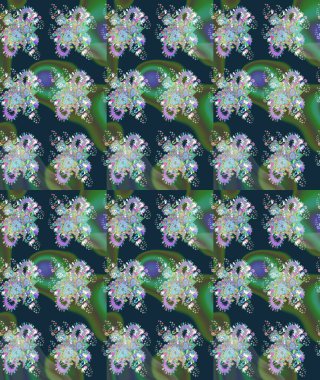 Raster illüstrasyonu. Mavi renkli çiçekler. Çizim çiçek deseni duvar kağıdı için kullanılabilir.