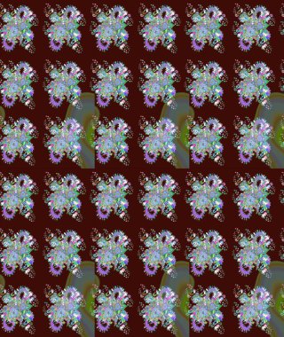 Kahverengi renkli çiçekler. Çiçekli çizim şekli. Renkli Bahar Teması eskiz kalıbı. Düz Çiçek Elementleri Tasarımı.