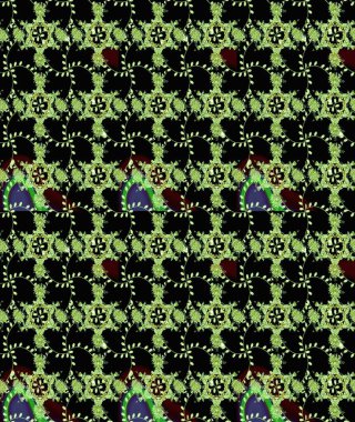 Çiçek desenli eskiz. Gömlek baskısı için çiçek boyası. Siyah renkte çiçekler.