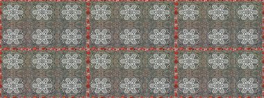 Çiçeksiz desenli nakış işlemeli gelincikler ve vadideki zambaklar. Tekstil tasarımı için gri renkli geleneksel halk çiçekleri buketi.