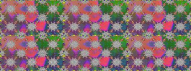 Şirin çiçekleri, desenleri ve gri renkleri olan renksiz bir desen. Tekstil için dikişsiz suluboya desen. El çizimi çiçek pürüzsüz desen (taş)).