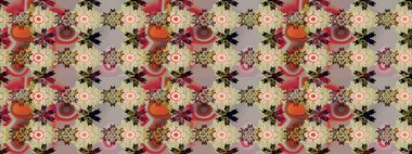 Çiçekli çiçek deseni, suluboya. Raster deseni. Küçük çiçekte güzel bir çiçek deseni..