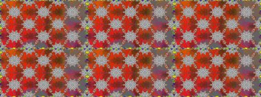 Raster illüstrasyonu. Asya tekstil tarzında. Raster illüstrasyonu. Kusursuz çiçek deseni. Kahverengi renkte çiçekler.