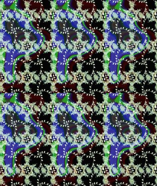 Raster illüstrasyonu. Kumaş, tekstil, duvar kağıdı baskısı için. Eskiz geçmişi. Raster. Tomurcukları çiçek olan sevimli bir çiçek deseni. Antika retro tarzı.