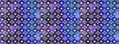 Mor renkli çiçekler. Raster illüstrasyonu. Renkli Bahar Teması eskiz kalıbı. Düz Çiçek Elementleri Tasarımı. Çiçek desenli çizim. Asya tekstil tarzında.