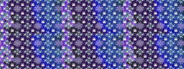 Şatafatlı bahar bahçesi dokusu. Mor renkli çiçekler. Çiçek deseni. Raster illüstrasyonu. Mor renkler üzerine çiçek çizimi.