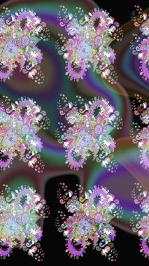 Kahverengi renkli çiçekler. Çiçek deseni. Raster illüstrasyonu. Kahverengi renkte çiçek eskizi. Şatafatlı bahar bahçesi dokusu.