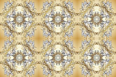 Kusursuz kıvırcık saçlar. Doğulu stil, altın elementlerle bej, nötr ve gri renklerde altın desenli arabesk yapar. Raster altın desen.