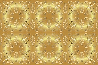 Sarı, bej ve nötr renklerde kusursuz desenli bir çiçek. Raster illüstrasyonu. Süsleme.